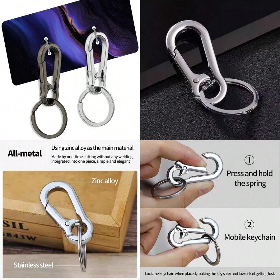 ScratchResistant Keychain Key Ring Clip For Home Car Keys Keychains For Women Men - 青銅色銀色 - 查看 1