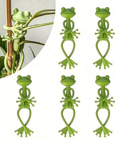 1/3/5/10 Pcs Frog-Shaped Plant Stands - Creative Climbing Plant Support For Small Potted Plants & Succulents, Cute Stable Durable Plastic Garden Decor, Fantasy Frog Garden Ornaments