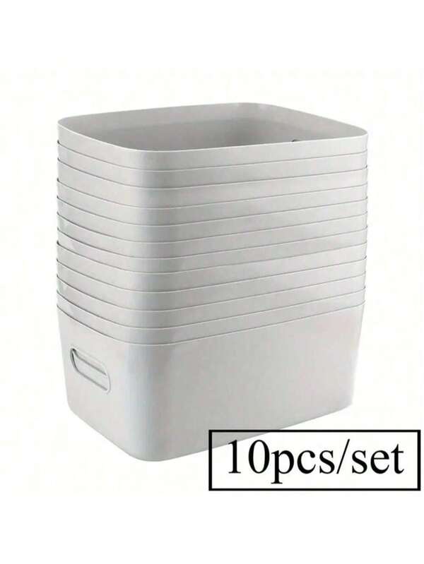 Stackable Rectangular Plastic Storage Boxes - Waterproof Multi-Purpose Organization Set, Suitable For Kitchen, Pantry, Office And Home, Set Of Boxes