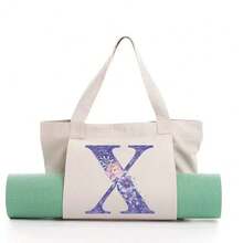 Mochila para Tapete de Yoga Personalizada de Grande Capacidade - Uma bolsa de lona durável e multifuncional, ideal para exercícios, viagens e uso diário. Leve e adequada para esportes, pilates, praia e academia, tanto para homens quanto para mulheres. Um presente de Natal imperdível!