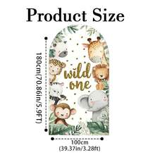 1pc/65pcs 2D Flat Animal Theme Wedding Arch Backdrop, Birthday Baby Shower Party Decor, Green Leaves Elastic Fabric Background (Stand Not Included) - Multicolor - View 12