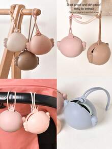 1个婴儿卡通独角兽奶嘴收纳盒，防尘、防摔、方便携带