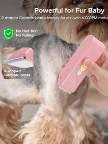 PETSIN 狗毛剪宠物美容套装，专业猫咪幼犬美容剪毛机电动剪毛器，低噪音无线狗狗修剪器，适用于小型和大型宠物，猫咪剃毛器，狗剃刀，静音可水洗USB充电无线狗狗美容套装 - 彩色 - 查看 7