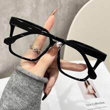 1 Pair Of Unisex Fashion Glasses,  Retro Large Frame Korean Style Street Style Simple, Popular Design Bestseller, Suitable For Daily Commuting, Back-To-School Season, Christmas, Wedding Anniversary, Independence Day, Thanksgiving Day Gift Ideal Choice - 1件-白色豹紋白色平底鞋 - 查看 1