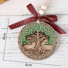 Árbol de la vida de madera clásico con lazo, de pared, placa decorativa multiusos para decoración festiva interior/exterior, adorno colgante de árbol de Navidad, decoración colgante navideña, decoración de centro, decoración de mesa de fiesta