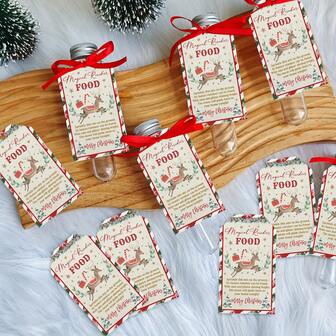 Party Supplies Set, 6/12/24 Pieces, Christmas Neighbor Gift Set, Christmas Eve Gift Box, Holiday Party Small Gift, Christmas Traditional Gift Set, With Neighbor Gift Label, Plastic Tube And Red Ribbon