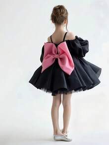 Vestido elegante de Halloween para niña, vestido de princesa con tirantes de lazo, adecuado para niñas pequeñas, niña de las flores, boda, fiesta, cumpleaños, ocasiones formales