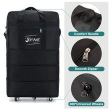 2PCS Expandable Foldable Luggage Bag, Heavy Duty 600D Waterproof Oxford Cloth Duffel Bag, 32"/42" Travel Bag With Removable Wheels For Men Women Large Capacity Lightweight Luggages - 黑色 - 查看 8