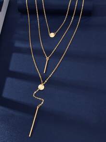 1pc Fashionable Multi-Layer Chains Long Necklace