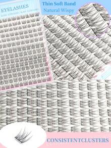 Bộ 168 sợi mi đơn dạng chùm D Curl mới, Bộ nối mi tự làm, Cụm mi hỗn hợp 9-12mm kèm keo dán mi và dụng cụ gắn mi để tự nối mi tại nhà - màu đen - Xem 7