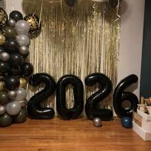 4pcs/Set 40-Inch 2026 Foil Number Balloons, Available In Multiple Colors, Suitable For New Year Decoration, 2026 New Year Decoration, 2026 New Year's Eve Party Supplies, Holiday Decoration - Multicolor - View 7