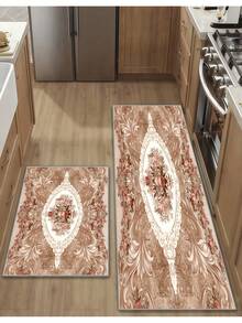 1/2/3pcs Bohemian Style Printed Bath Mat, Non-Slip Bathroom Rug, Machine Washable, For Bathtub, Indoor/Outdoor Doormat