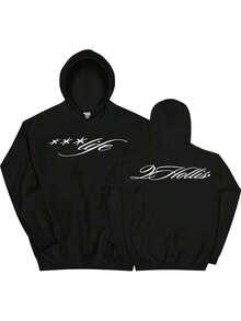 2hollis ___Life Script Hoodie Men Women Clothing Hooded Long Sleeve Loose Puls  Warm Autumn 2025 Sudaderas Male Hoody Sweatshirts For Women Hoodies For Men Black Hoodie For Women Men's Hoodie Sweatshirts For Men - màu đen - Xem 1
