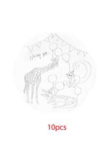 10pcs/20pcs/40pcs DIY Painted Tea Party Cups With Handles, DIY Painted Tea Cup Saucers, Party Set For Snacks, Desserts, Ice Cream, Suitable For Zoo, Wild Animal, Jungle Animal Themed Birthday Party Decorations And Craft Gifts - Multicolor - View 8