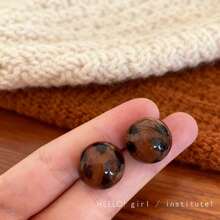 2 Stile erhältlich: 1 Paar Vintage Leoparden-Muster & Herz-förmige Ohrstecker für Frauen, elegante Nischen-Schmuckzubehör geeignet für 10 Anlässe, Herbst/Winter