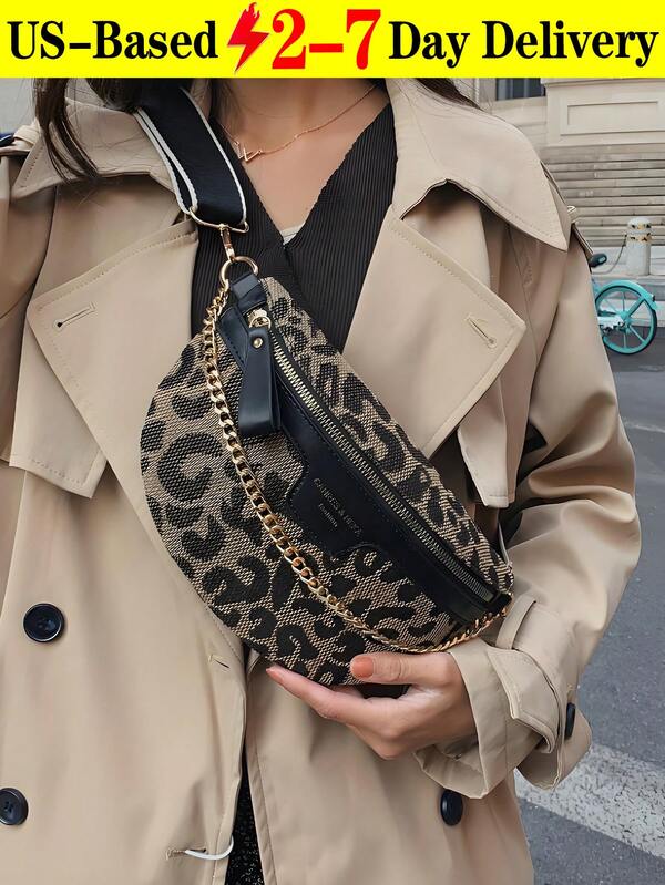 Y2k Style Chain & Leopard Print Retro Shoulder Strap Waist Bag With Distressed Details, Leopard Print Bag, Animal Print Women Bag, Fall Winter Fashionable Cheetah Print Purse For Women,Women Fanny Packs,Leopard Print Chest Bag, Shoulder Bag, Vintage Fashion Checkered Slanting Waist Bag, Texture Women's Bag,Fanny Pack For Women,Belt Bag,Purses And Bags Women,Crossbody Bags For Women,Bags For Women,Bolsos Para Mujer,Fanny Pack Women,Tan Purse,Leopard Print Purse,Animal Print,Fanny Pack For Women,Purses And Bags Women,Crossbody Bags For Women,Bags For Women,Carteras Para Mujer,Purses For Women,Bolsos Para Mujer,Cross Body Bag Women,Belt Bag,Sling Bags For Women,Pumpkin,Autumn,Halloween,Fall,Christmas,Thanksgiving,Festival,Cyber Monday,Holiday,Gift,New Year,Snow,Winter,Warm,End-Of-Year,Party