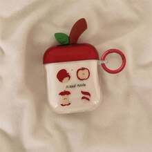 Apple Shaped & Apple Print Transparent Bluetooth Earphone Case For AirPods - Clear - View 5