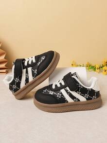 1 Pair Spring/Autumn New Style Toddler Hook And Loop Casual Sports Shoes, Soft Sole Baby Shoes, Korean Version, Boys/Girls