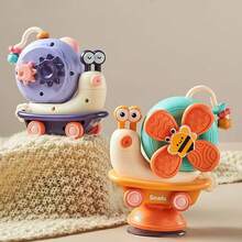 Cute Snail Shaped Baby High Chair Suction Cup Toy, With Rotating Function, Suitable For Babies Over 6 Months, Multi-Functional, Can Be Disassembled Into Small Car, Suction Cup And Fingertip Spinner, Can Be Used As Baby Window Rotation Toy, Snail Shaped Baby Bath Toy, Sensory Education Toy, Newborn Gift