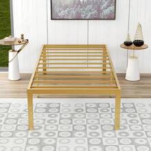 Alazyhome - Marco de cama de metal de 18 pulgadas, tamaño, plataforma resistente, soporte de listones de acero sin ruido, fácil montaje, sin ruido, no requiere somier, color negro - aire - Ver 13