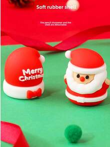 1pc Cute Christmas Pencil Sharpener, Dedicated For Pencils, Christmas Gift, Christmas Tree, Reindeer, Hamburger Pencil Sharpener, Popular Student Gift - Multiple Options - View 5