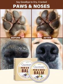 PETSIN Natural Vanilla Dog Paw Balm - 0.53 OZ, Protects Paws From Hot Pavement, Moisturizes Dry, Cracked Paws & Noses, Vanilla-Scented Cream Butter For Cats & Dogs