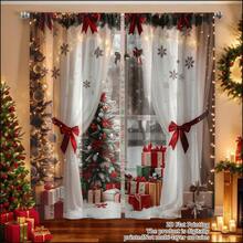 Christmas Forest Theme Polyester - 2 Pieces Set Boho Style Washable Lightweight Decorative Hanging , Machine Wash For Various Rooms