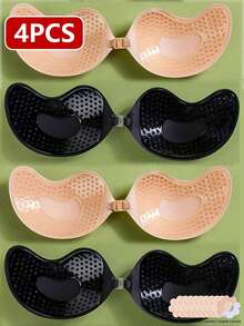 2/4 对隐形无肩带文胸 - 聚拢型粘性硅胶文胸罩杯，可重复使用女士露背提升胸围，透气亲肤面料升级 - 彩色 - 查看 21