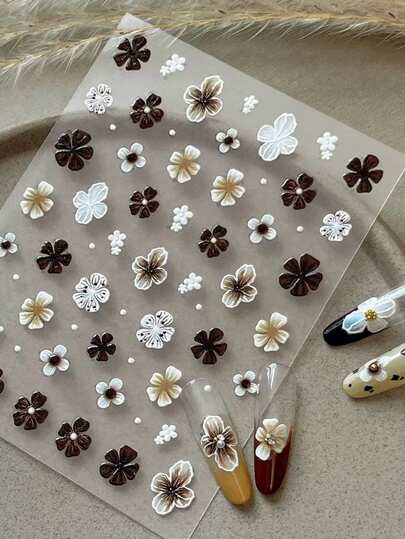 1 Stück Ameisen & Fruchtgelee Blumen Nagelkunst Sticker, farbenfroher süßer & niedlicher Stil, beliebte Nail Decals