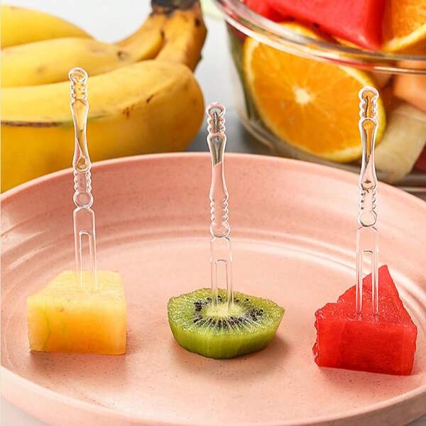 Disposable Dessert Forks, 100 Count Clear Plastic Forks For Cakes, Fruits, Pastries, Parties, Picnics And Wedding Catering