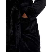 Women's MidLength Plush Robe Available In Plus Size Black 3X