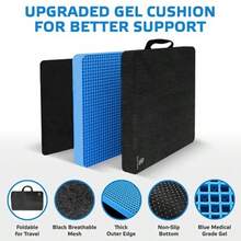 Gel Seat Cushion For Long Sitting Pressure Relief For Back Sciatica Coccyx Tailbone Pain Cushion For Office Chair Wheelchair Car And Truck Patio Chairs Egg Seat Pad - Travel With Handles Blue Gel - View 2
