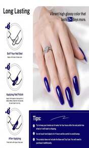 OpenLive 165ml Dark Blue Nail Polish Large Volume Quick Dry Nail Polish, Long Lasting Shine, Fingernail Toenail Nail Art DIY Home Travel Nail Art Gift - Màu xanh nhạt - Xem 6
