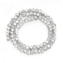 1 件部分电镀银刻面算盘水晶扁珠，3/4/6/8 毫米，时尚百搭手工 DIY 串珠，适用于手链、项链、珠宝、手机链、钥匙扣批发珠子 - 半電鍍銀色 - 查看 14