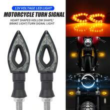 2 pièces/set Éclairages de travail pour moto 12V avec 12 lumières en forme de cœur creux, ampoules LED jaunes haute luminosité, portée d'éclairage claire et lumineuse, câblage non destructif, design cool et attrayant, universel pour les motos
