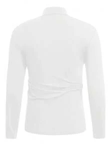 GRDR Men's Casual Half-Turtleneck Long Sleeve T-Shirt, Suitable For Daily Wear And Casual Commute - White - View 3