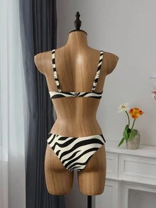 Bellisia 2025 Women Zebra Pattern Sexy Bikini Swimsuit Set, Summer Beach