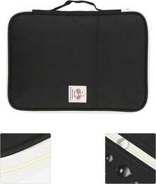 Bolsa de Documentos A4 para Portátil con Cremallera Organizador de Archivos Portátil Impermeableúltiples Bolsillos Carpeta para Viaje Negocios(Negro) - prado verde - Ver 9
