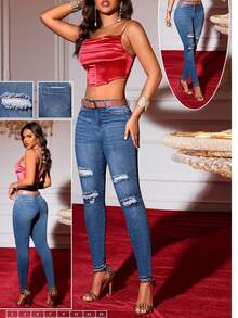 pantalon jeans  para dama mujer skinny stretch tiro alto entubado mezclilla premium buena calidad super orma comodo