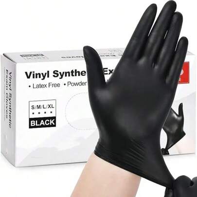 Black Disposable Gloves - Latex-Free, Powder-Free Nitrile Gloves For Household Cleaning, Multi-Purpose Cleaning, Tattooing, And Hair Coloring - Available In Multiple Sizes