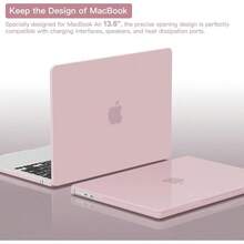 CISSOOK For MacBook Air 13.6 M4 M3 M2 Case 2025 2024 2022 Release, Plastic Hard Shell & Keyboard Cover & USB Adapter For MacBook Air 13.6 Inch A3240 A3113 A2681, Baby Pink - Air13.6吋-淺粉紅色 - 查看 6