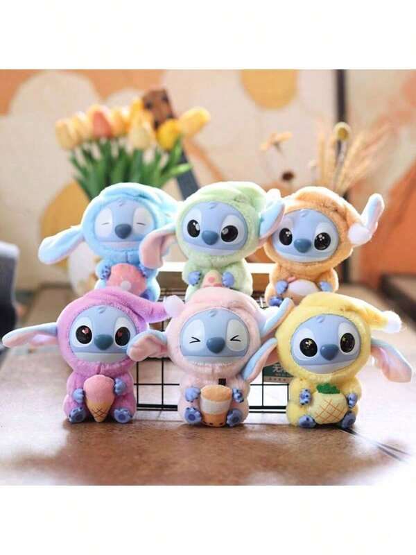 1 pièce Stitch, figurine décorative multicolore aux expressions mignonnes pour bureau/étagère, design créatif, artisanat de qualité, cadeau mystérieux, cadeau d'anniversaire/Noël/Halloween (possibilité de variante cachée)