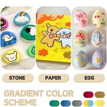 12 Colors Acrylic Markers Soft Brush Tip Professional Color Series For Halloween Painting Drawing Egg Stone Cup Art Supplies. - one-size - View 9