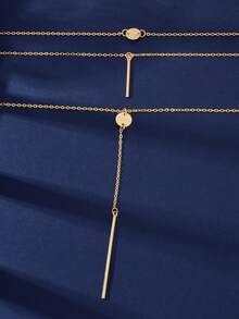 1pc Fashionable Multi-Layer Chains Long Necklace