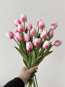3pcs Artificial Tulip Flowers Decor, Home Decoration Accessories, Living Room & Bedroom Ornament - Hot Pink - View 17