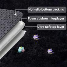 Alfombra moderna de pelo largo y suave, antideslizante, disponible en varios tamaños (120 x 160 cm, 140 x 200 cm, 160 x 230 cm, 200 x 300 cm, 240 x 340 cm), universal para salón, dormitorio y habitación infantil, cómoda alfombra para el hogar. - Negro - Ver 8