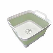 9L (2.4Gal) Dish Basin Collapsible With Drain Plug , Space Saveing Kitchen Storage Tray Dish Wash Basin, Portable Dish Tub, Foldable Dishpan For Camping ,RV,Green{"Color_name":"LightGreen"} - 淺綠色 - 查看 1