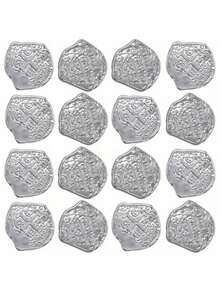 100pcs Pirate Treasure Metal Coins - 3-Color Spanish Golden, Silvery & Copper Replicas - Perfect For Halloween, Christmas, Easter Parties & More - Multicolor - View 6