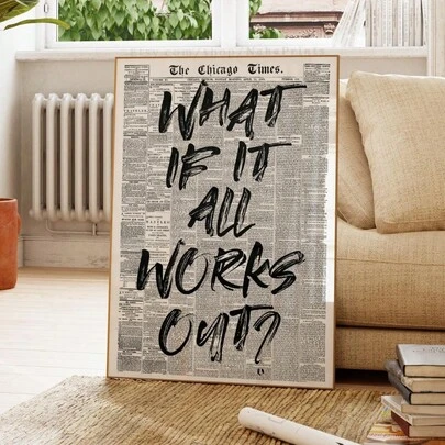 1pc Newspaper Printouts, Vintage-Style Wall Decor, Charming Typographic Posters, Perfect Apartment Aesthetics, Printable Digital Designs, Suitable For Home Decor, Room Decor, Bedroom Decor, Living Room Decoration, Bathroom Decor, Wall Decor, Optional Wall Art With Frame.