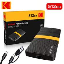Kodak Ổ cứng thể rắn ngoài  X200 1TB SSD USB 3.1 Type-C - màu đen - Xem 6